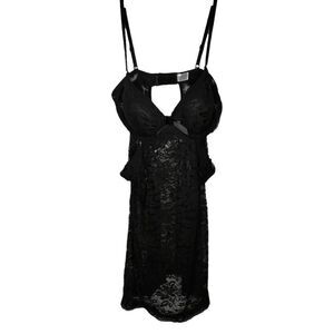 Vintage Black Lace Negligee‎